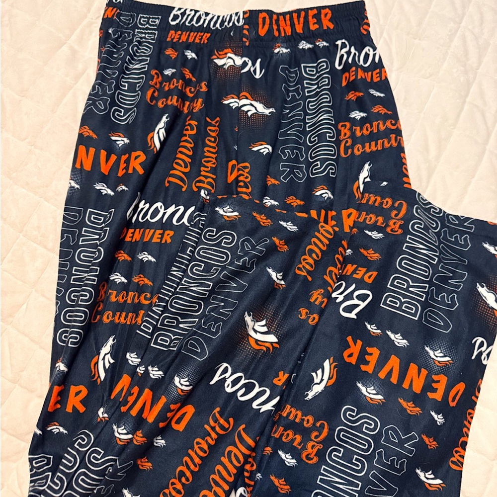 NFL Team Apparel Navy and Orange Pajama Pants